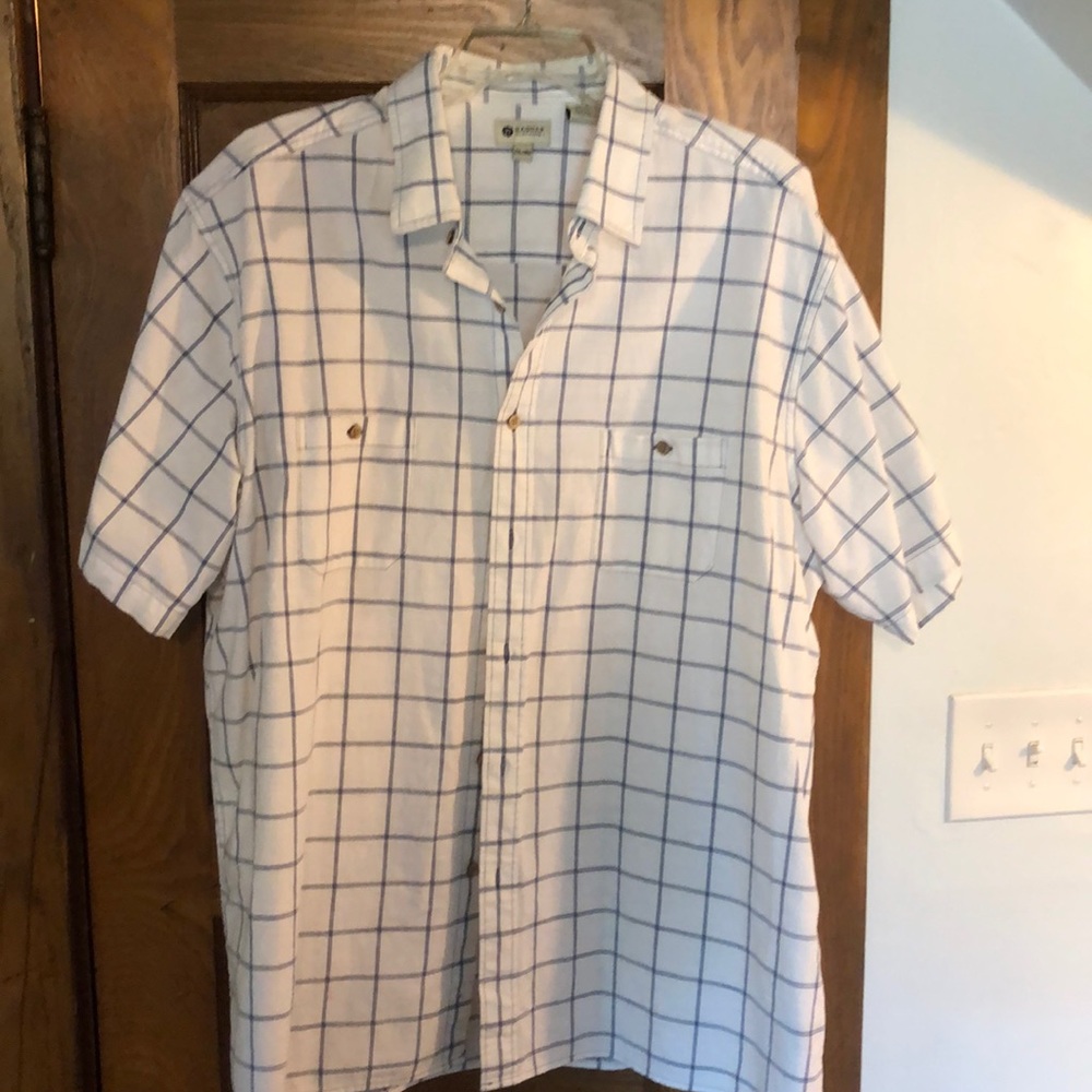 Haggar Men’s Short sleeve cotton button down.